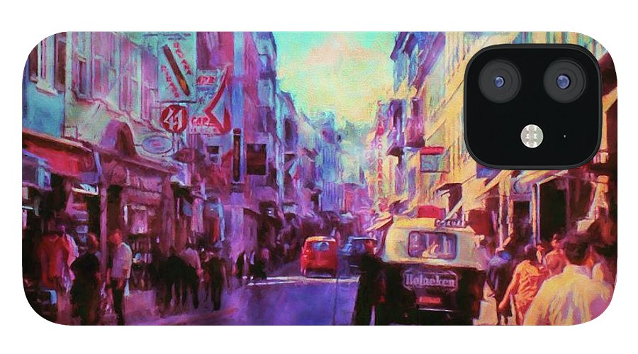 Vintage Travel Street Scene 1969 - Phone Case
