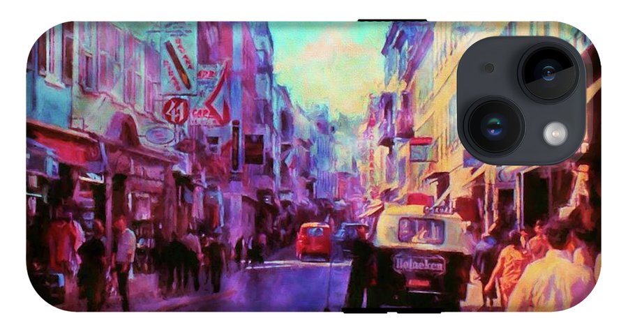 Vintage Travel Street Scene 1969 - Phone Case