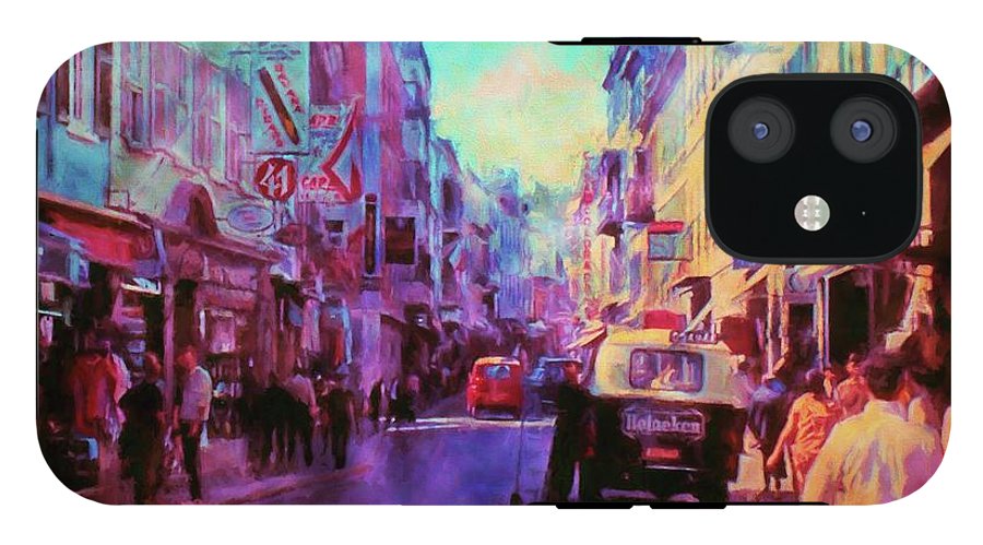 Vintage Travel Street Scene 1969 - Phone Case