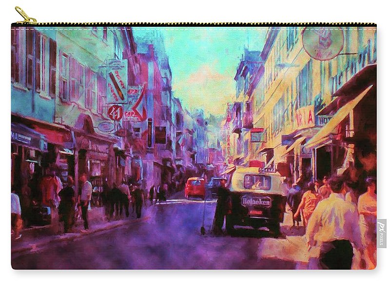 Vintage Travel Street Scene 1969 - Carry-All Pouch