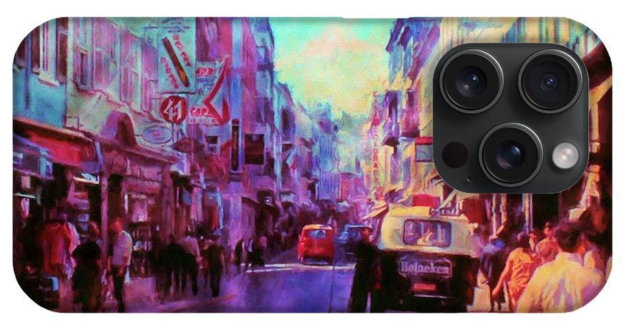Vintage Travel Street Scene 1969 - Phone Case