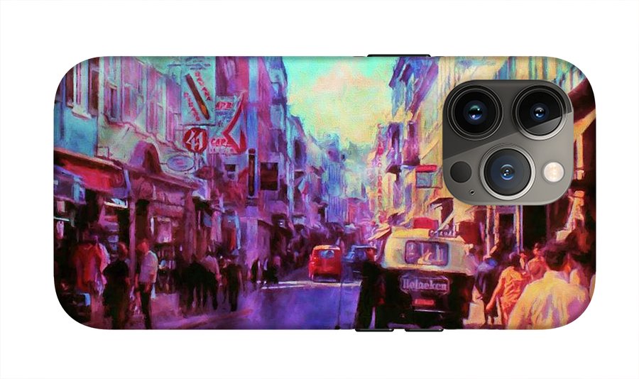 Vintage Travel Street Scene 1969 - Phone Case