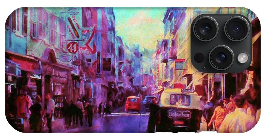 Vintage Travel Street Scene 1969 - Phone Case