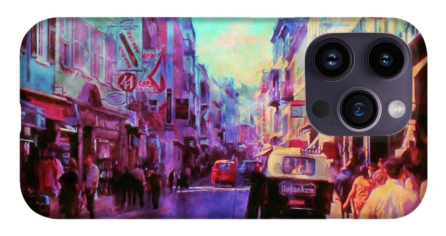 Vintage Travel Street Scene 1969 - Phone Case