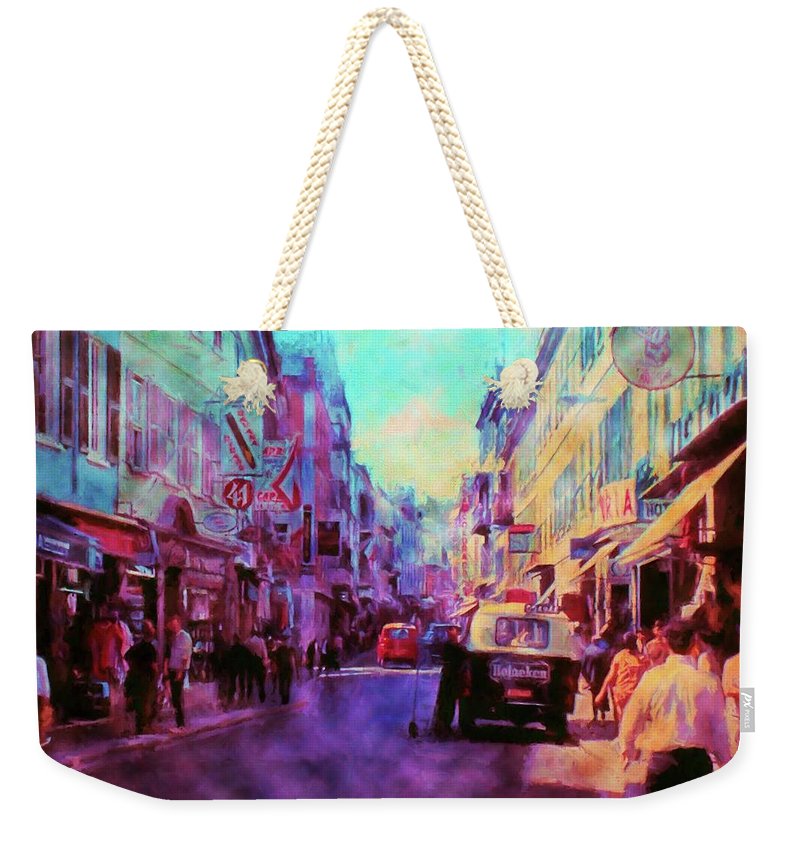 Vintage Travel Street Scene 1969 - Weekender Tote Bag