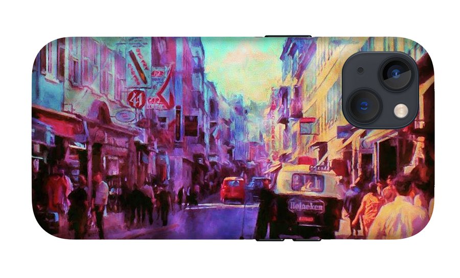 Vintage Travel Street Scene 1969 - Phone Case