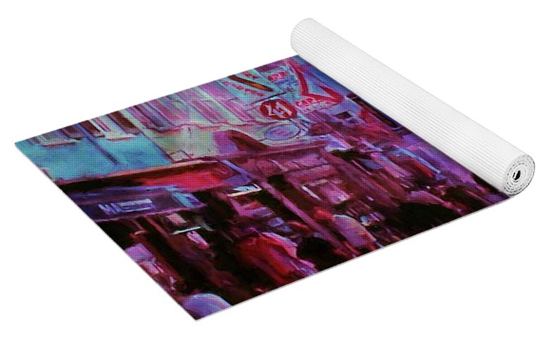 Vintage Travel Street Scene 1969 - Yoga Mat