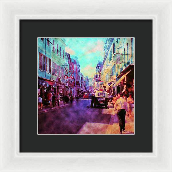 Vintage Travel Street Scene 1969 - Framed Print