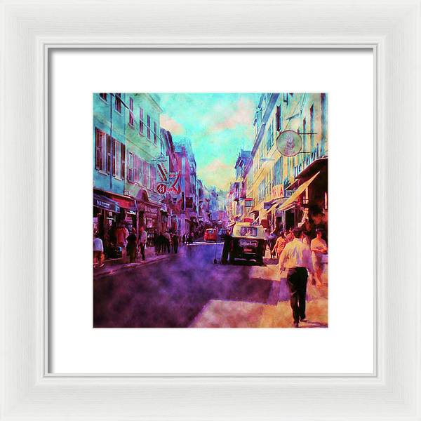 Vintage Travel Street Scene 1969 - Framed Print
