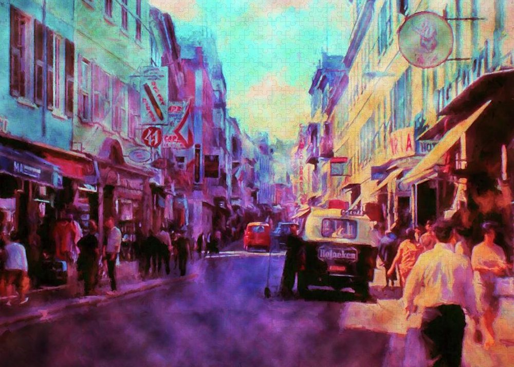 Vintage Travel Street Scene 1969 - Puzzle