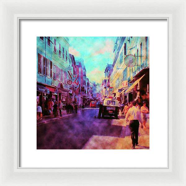 Vintage Travel Street Scene 1969 - Framed Print