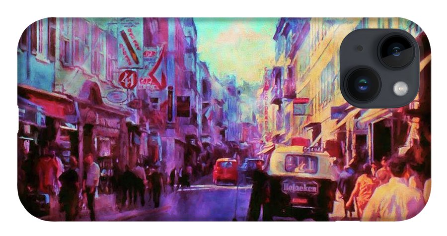 Vintage Travel Street Scene 1969 - Phone Case