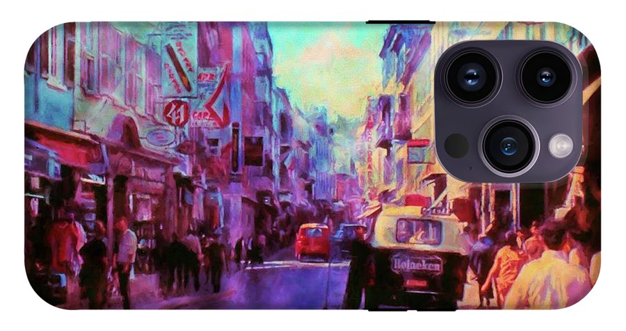 Vintage Travel Street Scene 1969 - Phone Case