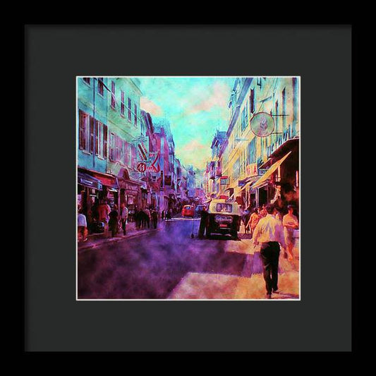 Vintage Travel Street Scene 1969 - Framed Print