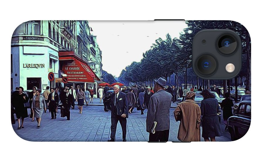 Vintage Travel Street Scene Shoppers - Phone Case