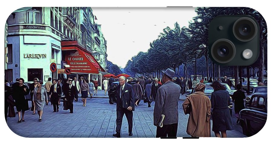 Vintage Travel Street Scene Shoppers - Phone Case