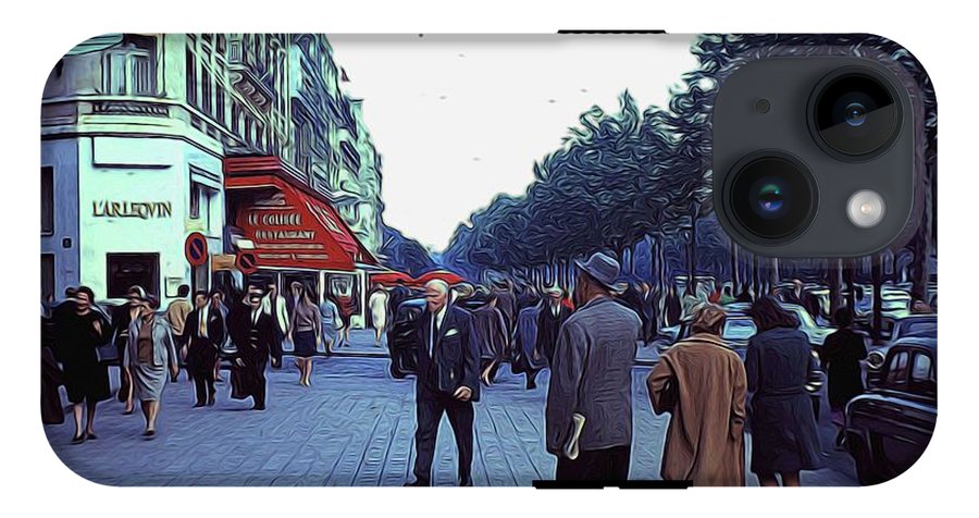 Vintage Travel Street Scene Shoppers - Phone Case
