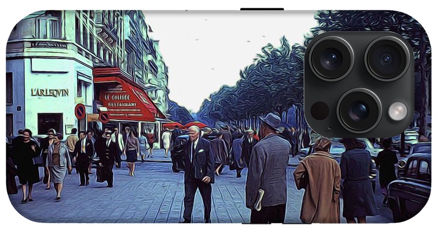 Vintage Travel Street Scene Shoppers - Phone Case