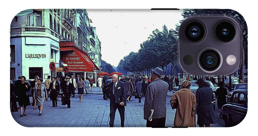 Vintage Travel Street Scene Shoppers - Phone Case