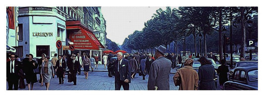 Vintage Travel Street Scene Shoppers - Yoga Mat