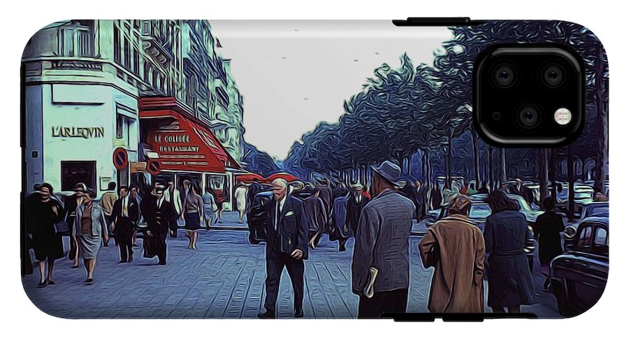Vintage Travel Street Scene Shoppers - Phone Case