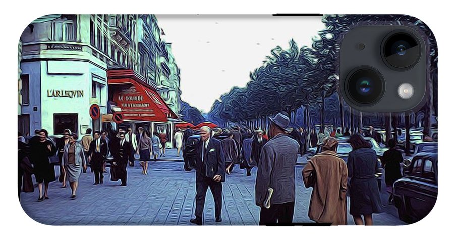 Vintage Travel Street Scene Shoppers - Phone Case