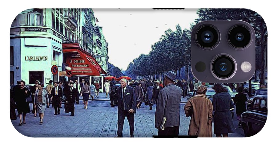 Vintage Travel Street Scene Shoppers - Phone Case