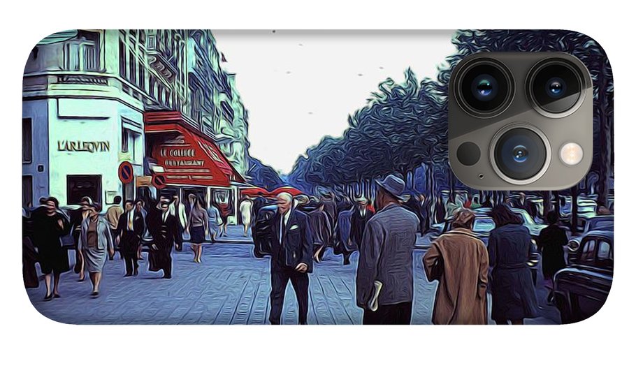 Vintage Travel Street Scene Shoppers - Phone Case