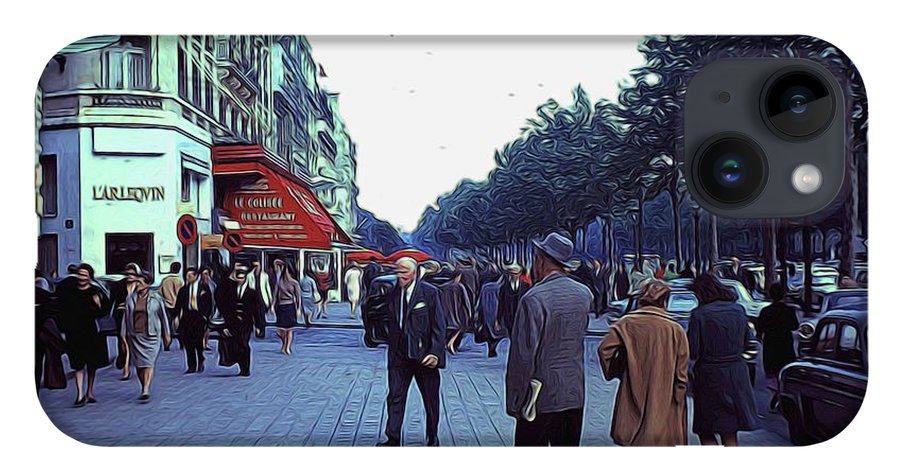 Vintage Travel Street Scene Shoppers - Phone Case