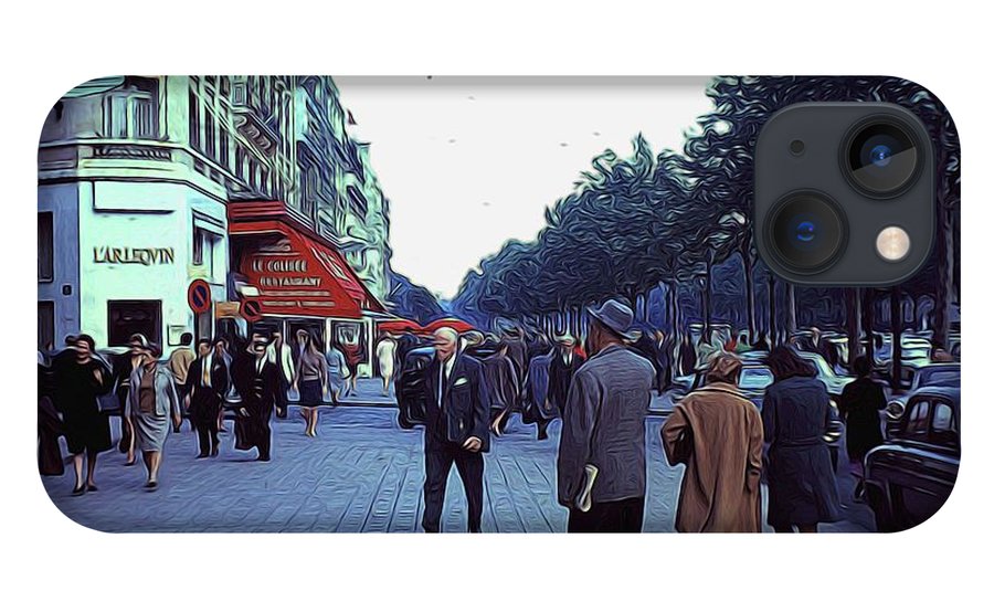 Vintage Travel Street Scene Shoppers - Phone Case