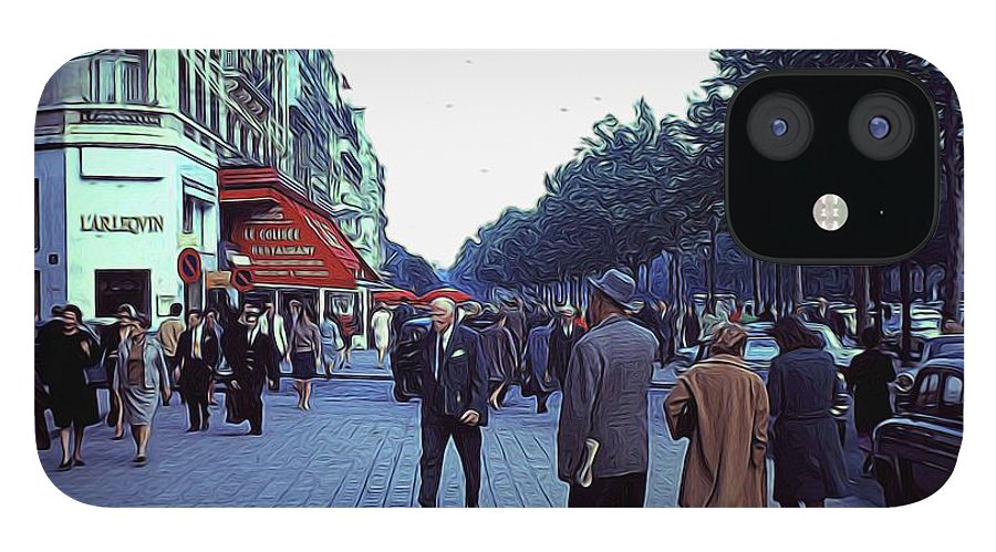 Vintage Travel Street Scene Shoppers - Phone Case