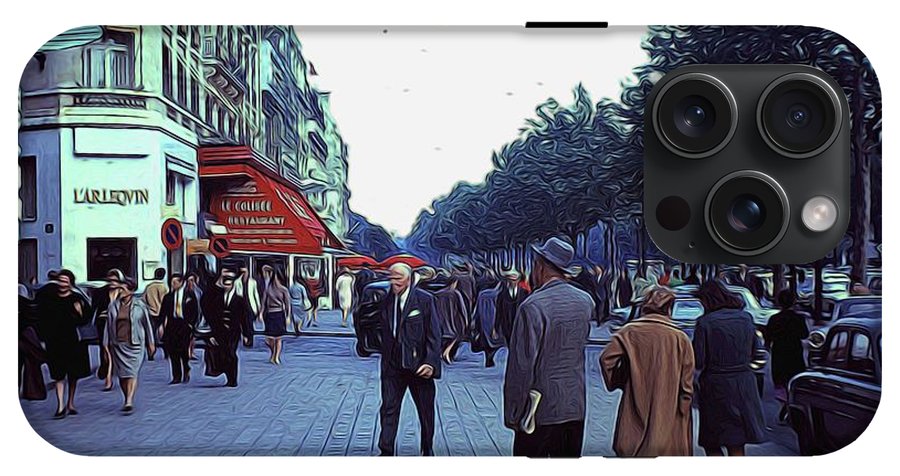 Vintage Travel Street Scene Shoppers - Phone Case