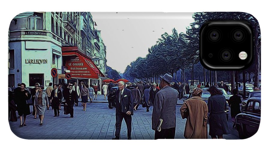 Vintage Travel Street Scene Shoppers - Phone Case