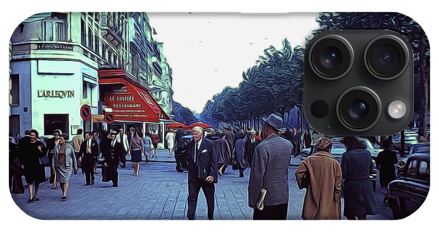 Vintage Travel Street Scene Shoppers - Phone Case