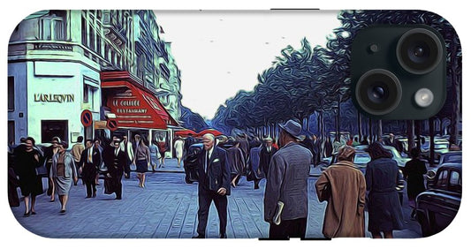 Vintage Travel Street Scene Shoppers - Phone Case