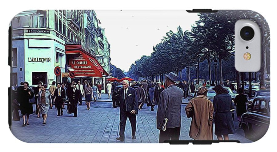 Vintage Travel Street Scene Shoppers - Phone Case