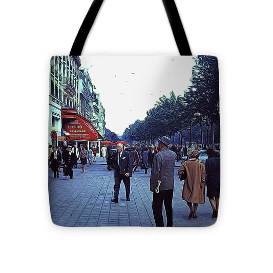 Vintage Travel Street Scene Shoppers - Tote Bag