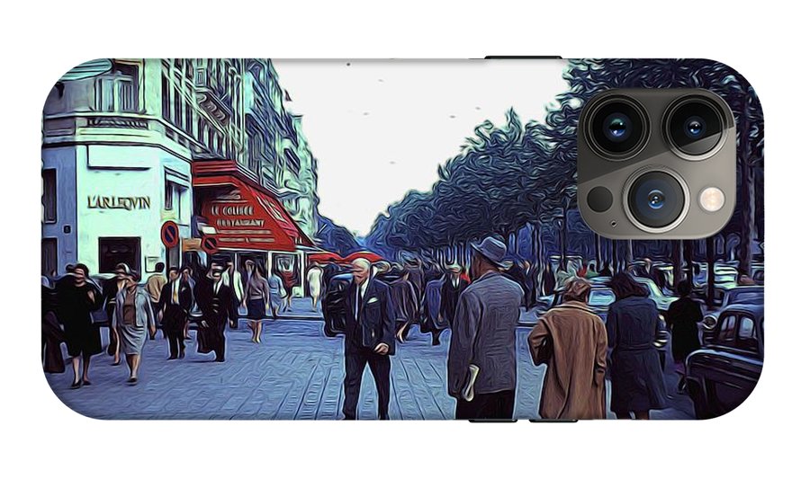 Vintage Travel Street Scene Shoppers - Phone Case
