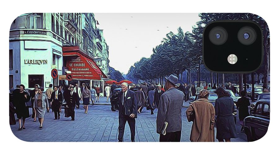 Vintage Travel Street Scene Shoppers - Phone Case
