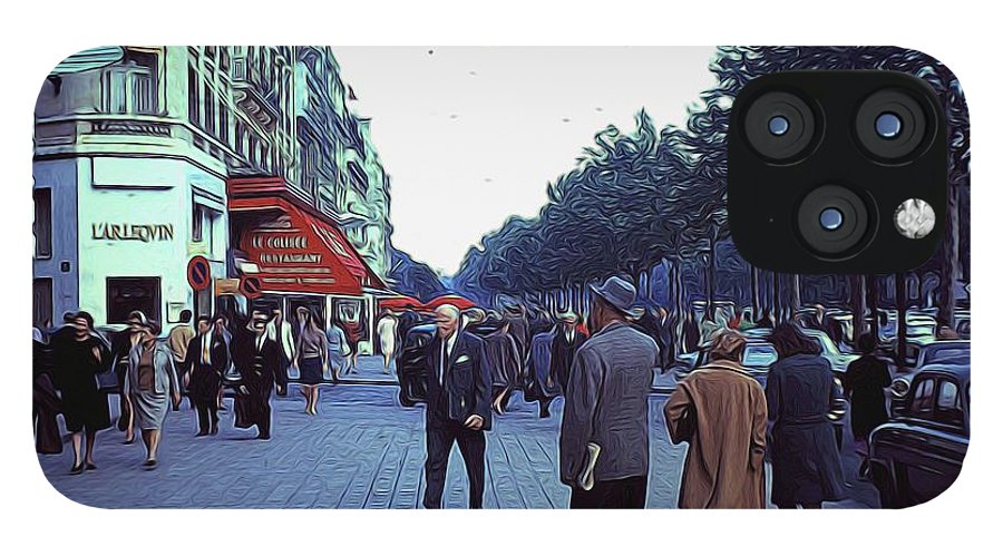 Vintage Travel Street Scene Shoppers - Phone Case
