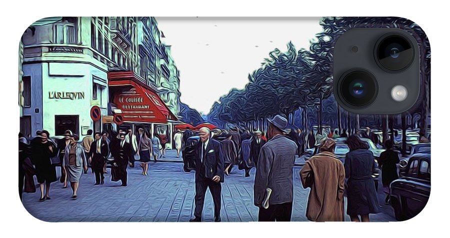 Vintage Travel Street Scene Shoppers - Phone Case
