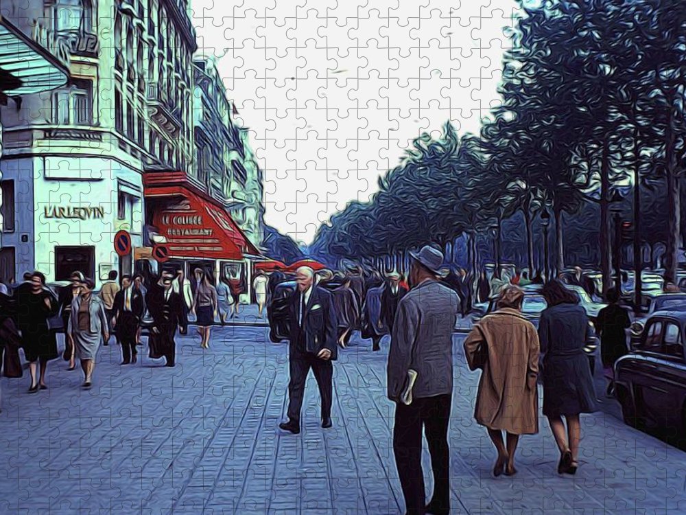 Vintage Travel Street Scene Shoppers - Puzzle