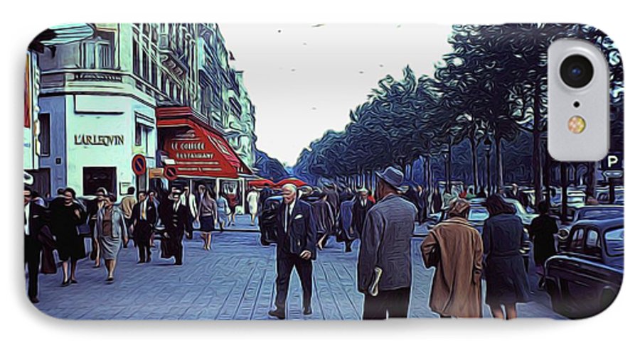 Vintage Travel Street Scene Shoppers - Phone Case