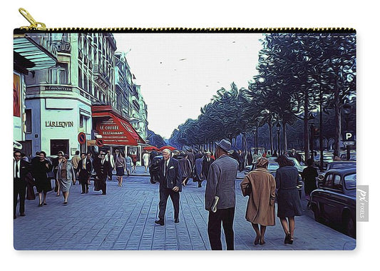 Vintage Travel Street Scene Shoppers - Carry-All Pouch