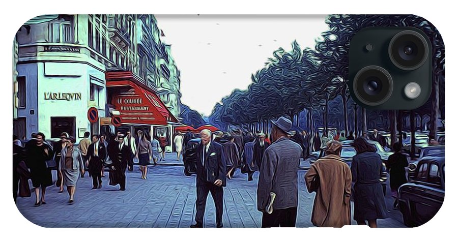 Vintage Travel Street Scene Shoppers - Phone Case