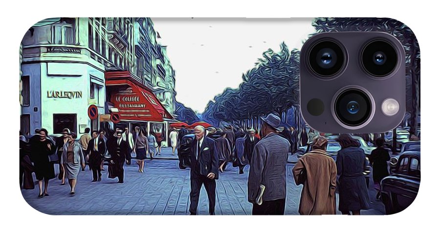 Vintage Travel Street Scene Shoppers - Phone Case