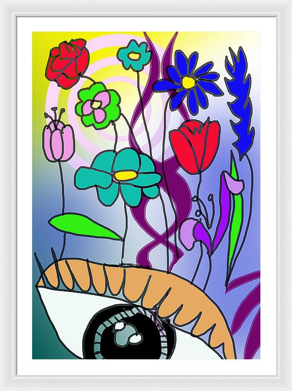 Watching The Flowers Grow - Framed Print