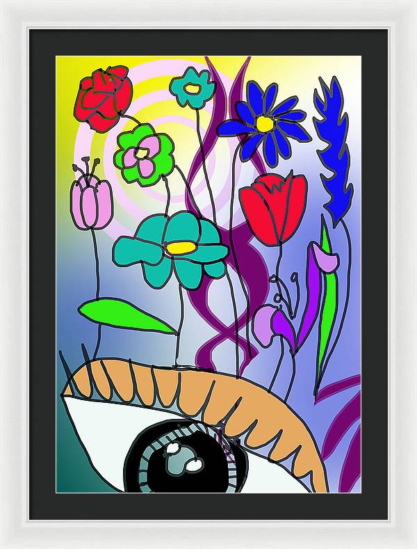 Watching The Flowers Grow - Framed Print
