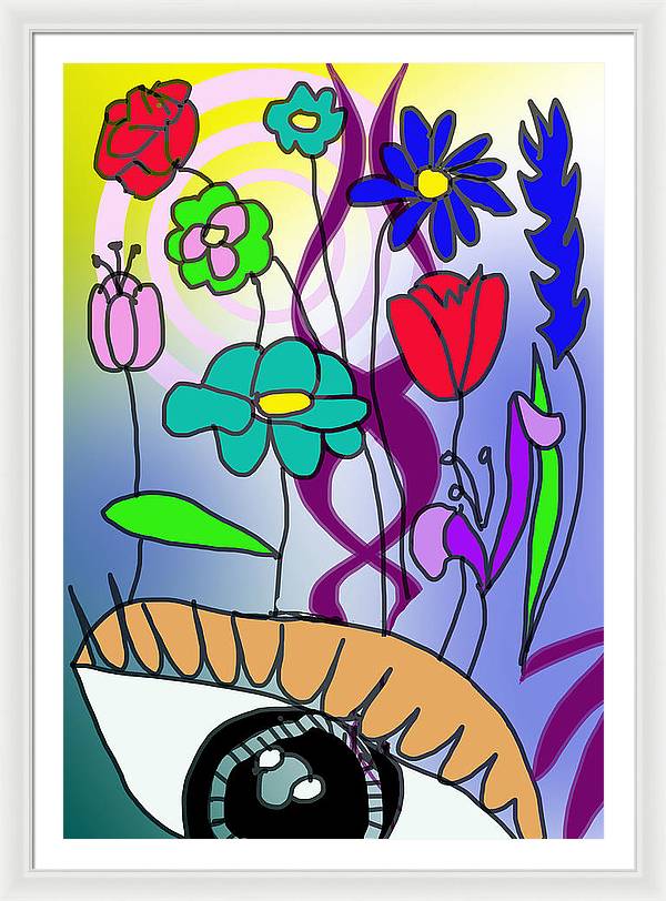 Watching The Flowers Grow - Framed Print