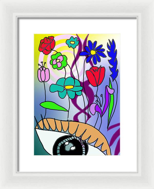 Watching The Flowers Grow - Framed Print